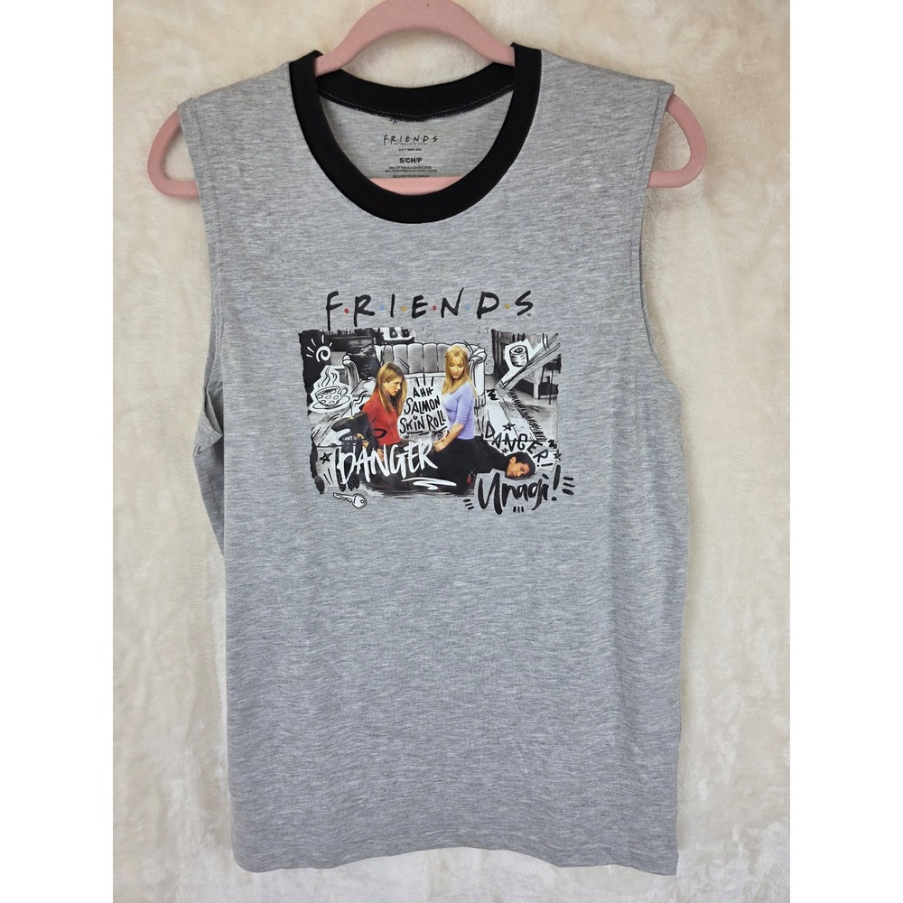 Friends TV Series Unagi Salmon Skin‎ Roll Muscle Tank Top Grey Mens Small